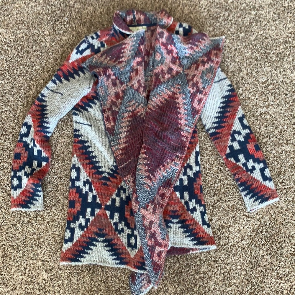 Aztec print cardigan